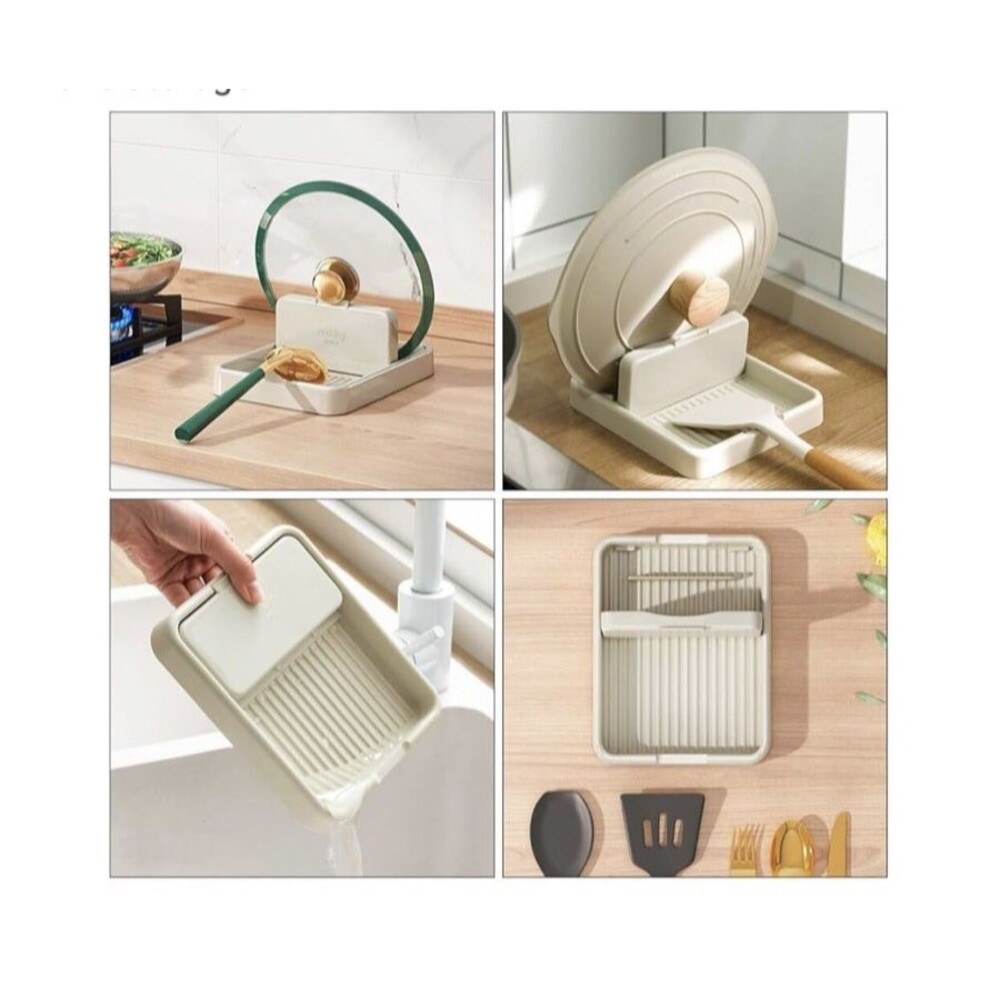 Foldable Pot Lid Spoon Rest Rack Kitchen Spatula Ladle Holder Stand NEW! - Picture 7 of 12